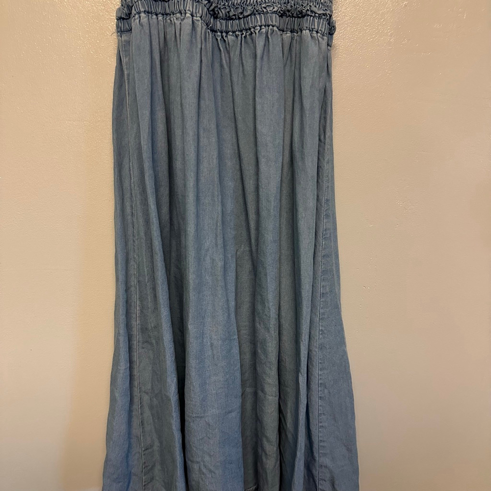 Women's Hem & Thread Blue Smocked Midi Dress Size small - Picture 11 of 11